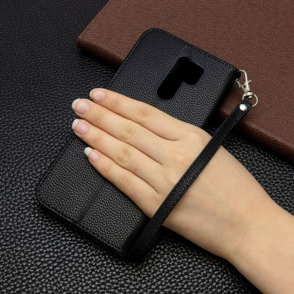 Flipové Pouzdro Na Xiaomi Redmi 9 Kožené Pouzdro Liči Klapka Šikmá
