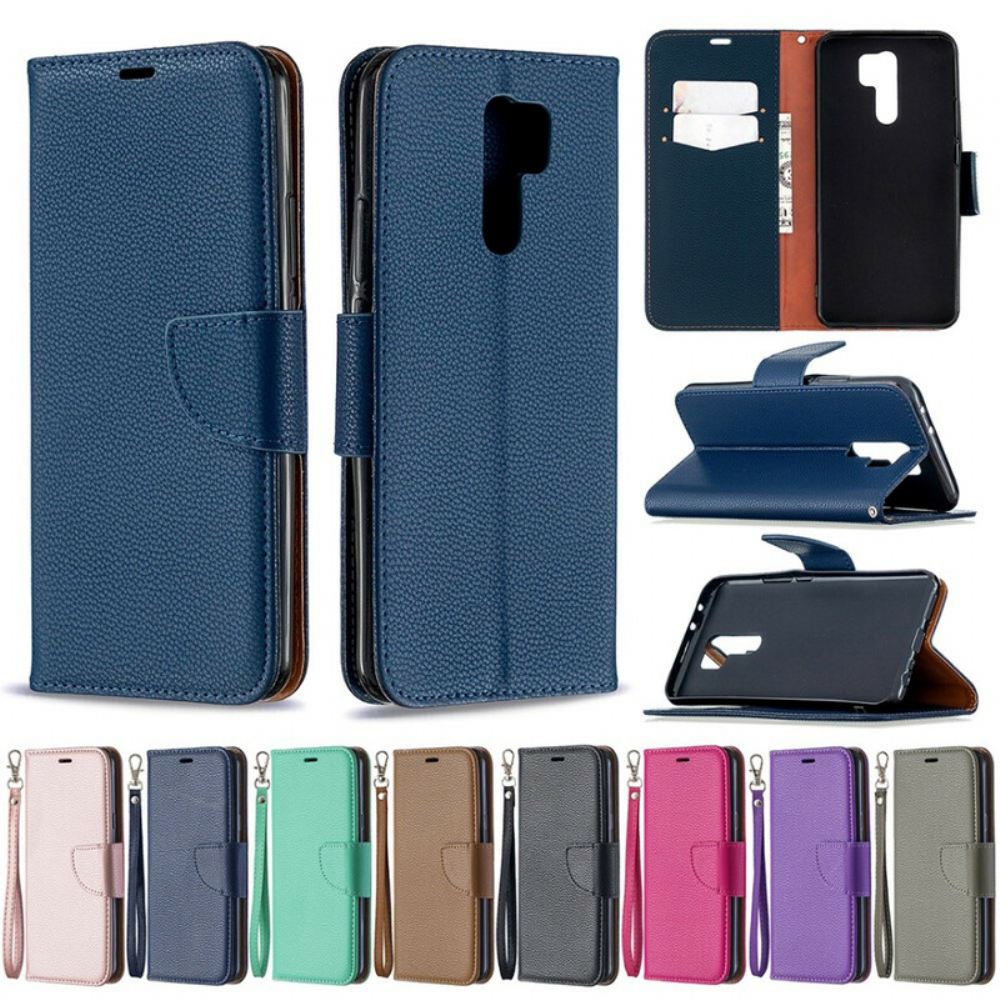 Flipové Pouzdro Na Xiaomi Redmi 9 Kožené Pouzdro Liči Klapka Šikmá
