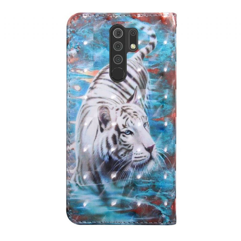 Flipové Pouzdro Na Xiaomi Redmi 9 Tygr Ve Vodě