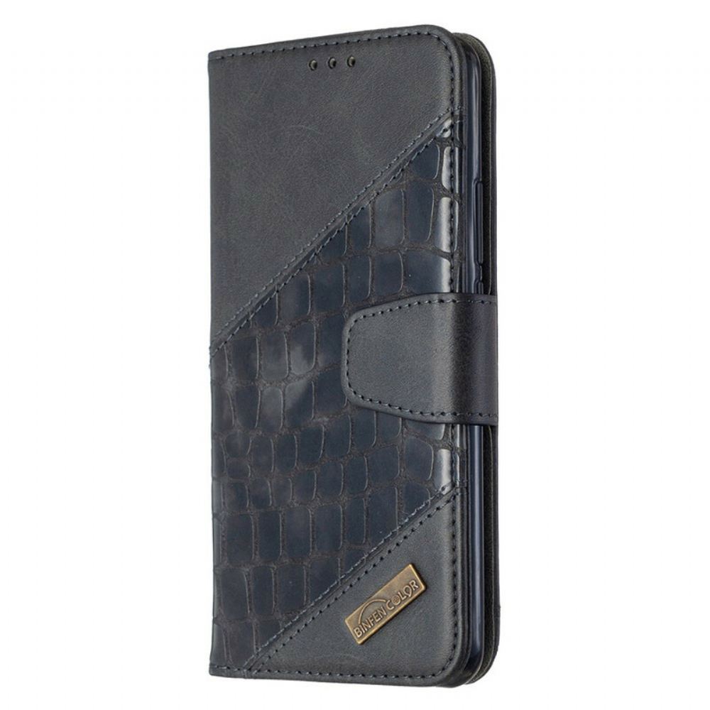 Kožené Pouzdro Na Xiaomi Redmi 9 Klasický Efekt Krokodýlí Kůže