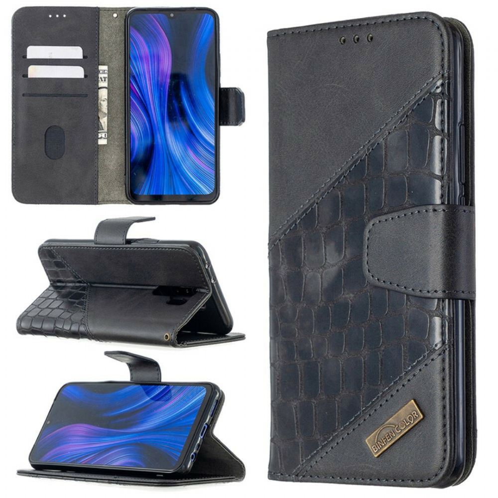 Kožené Pouzdro Na Xiaomi Redmi 9 Klasický Efekt Krokodýlí Kůže