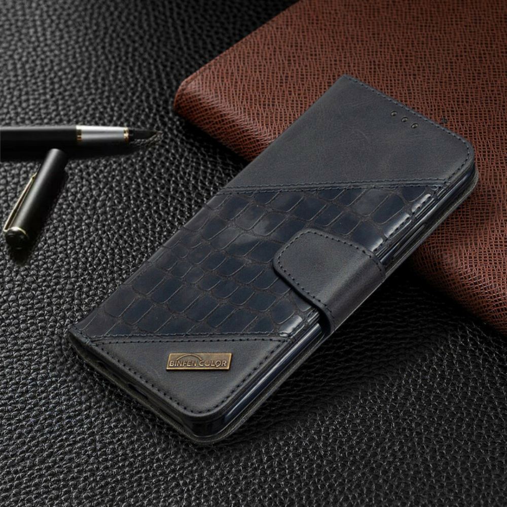 Kožené Pouzdro Na Xiaomi Redmi 9 Klasický Efekt Krokodýlí Kůže