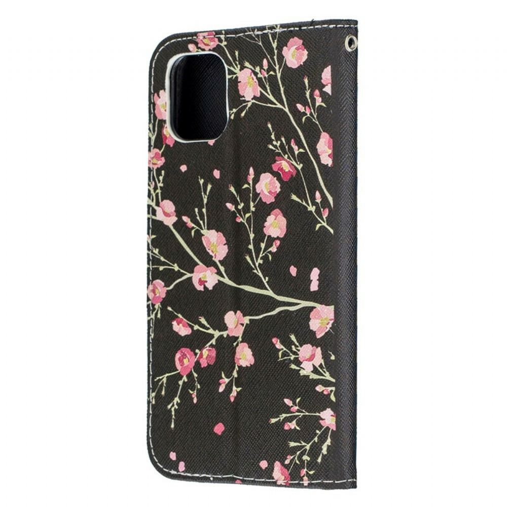 Flipové Pouzdro Na iPhone 12 Mini Na Lana Nádherné Řemínkové Květiny