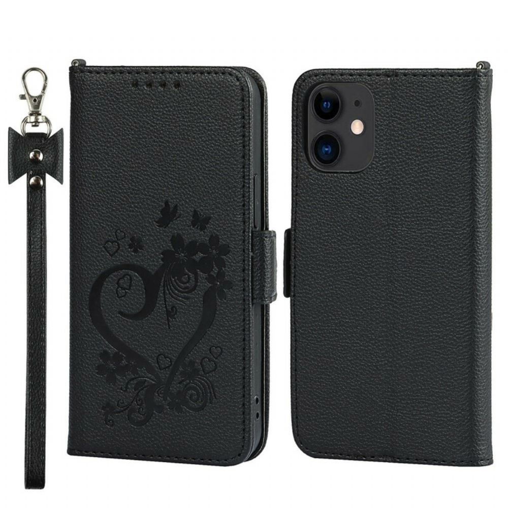 Flipové Pouzdro Na iPhone 12 Mini Na Lana Strappy Heart