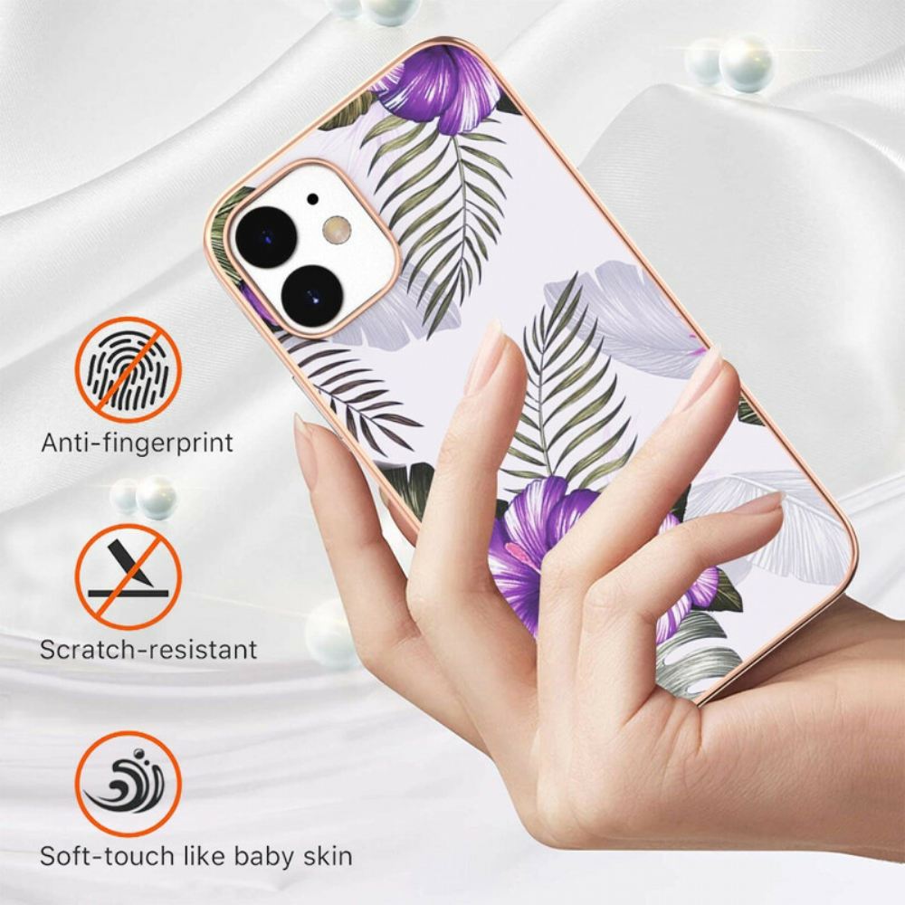 Kryt Na iPhone 12 Mini Fialové Květy