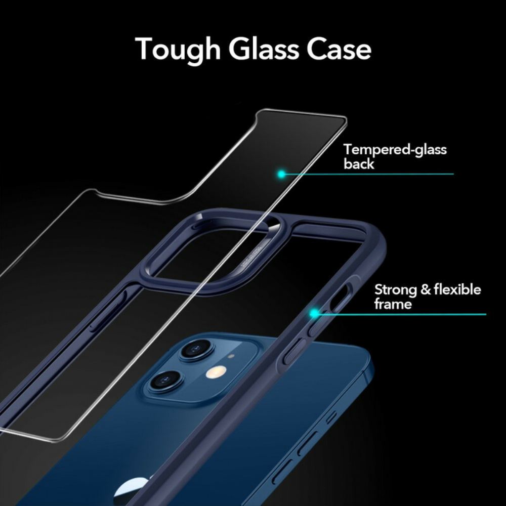 Kryt Na iPhone 12 Mini Skleněná Zadní Strana A Silikonové Hrany