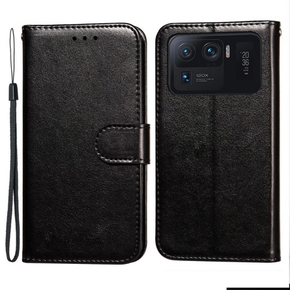 Kožené Pouzdro Na Xiaomi Mi 11 Ultra Jednobarevný Kožený Styl