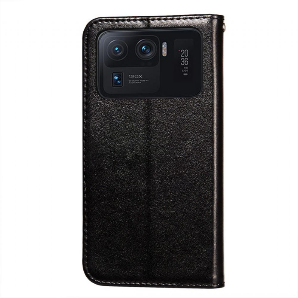 Kožené Pouzdro Na Xiaomi Mi 11 Ultra Jednobarevný Kožený Styl