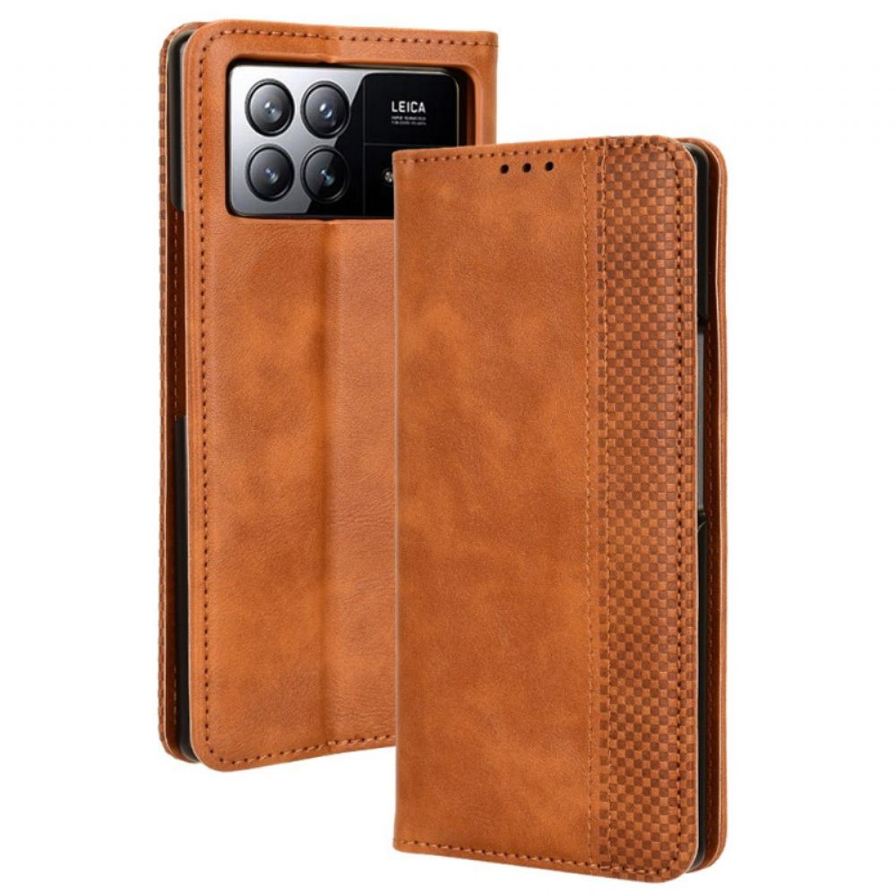 Kožené Pouzdro Folio Xiaomi Mix Fold 3 Vintage Frieze