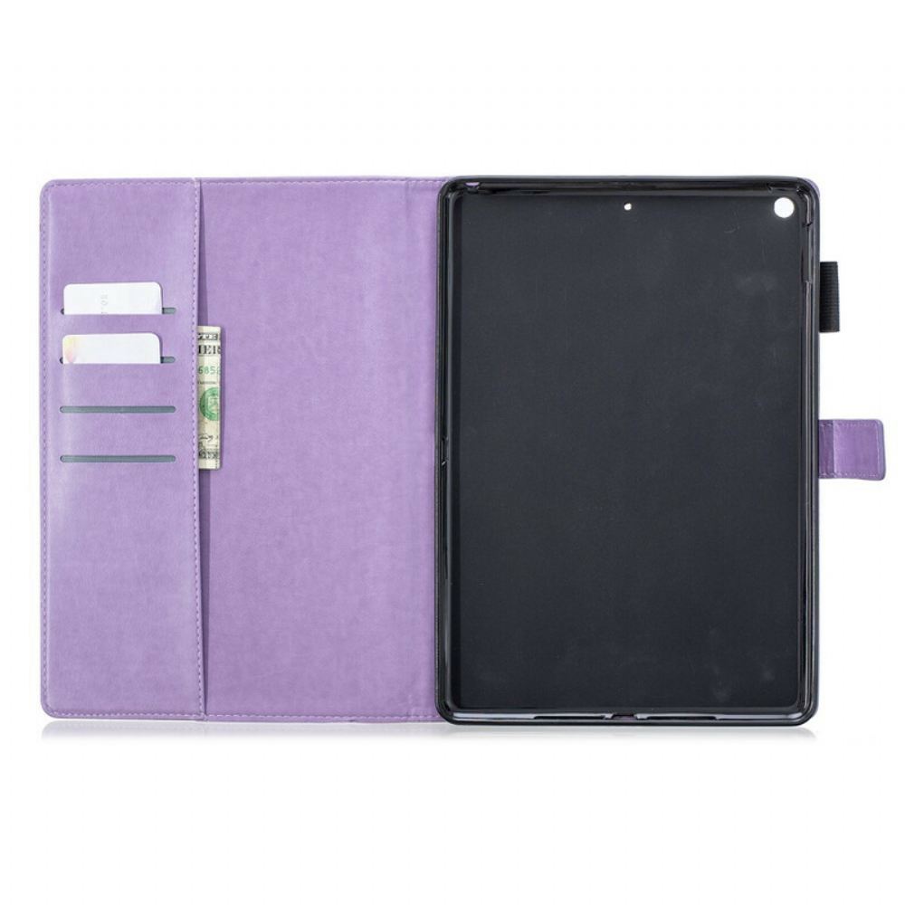 Flipové Pouzdro Na iPad 10.2" (2020) (2019) / Air 10.5" / Pro 10.5" Květinový Diamantový Kožený Efekt