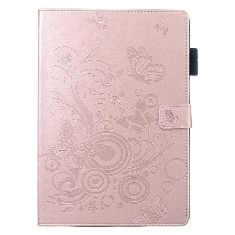Flipové Pouzdro Na iPad 10.2" (2020) (2019) / Air 10.5" / Pro 10.5" Motýli S Koženým Efektem Střízlivosti