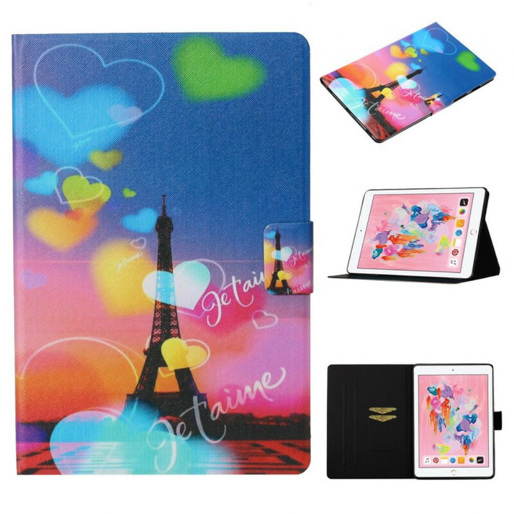 Flipové Pouzdro Na iPad 10.2" (2020) (2019) / Air 10.5" / Pro 10.5" Paříž Miluji Tě