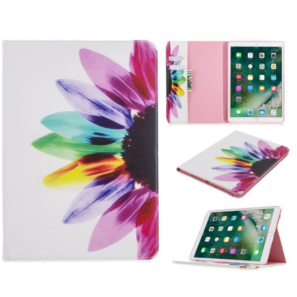 Kožené Pouzdro Folio Na iPad 10.2" (2020) (2019) / Air 10.5" / Pro 10.5" Květinová Malba