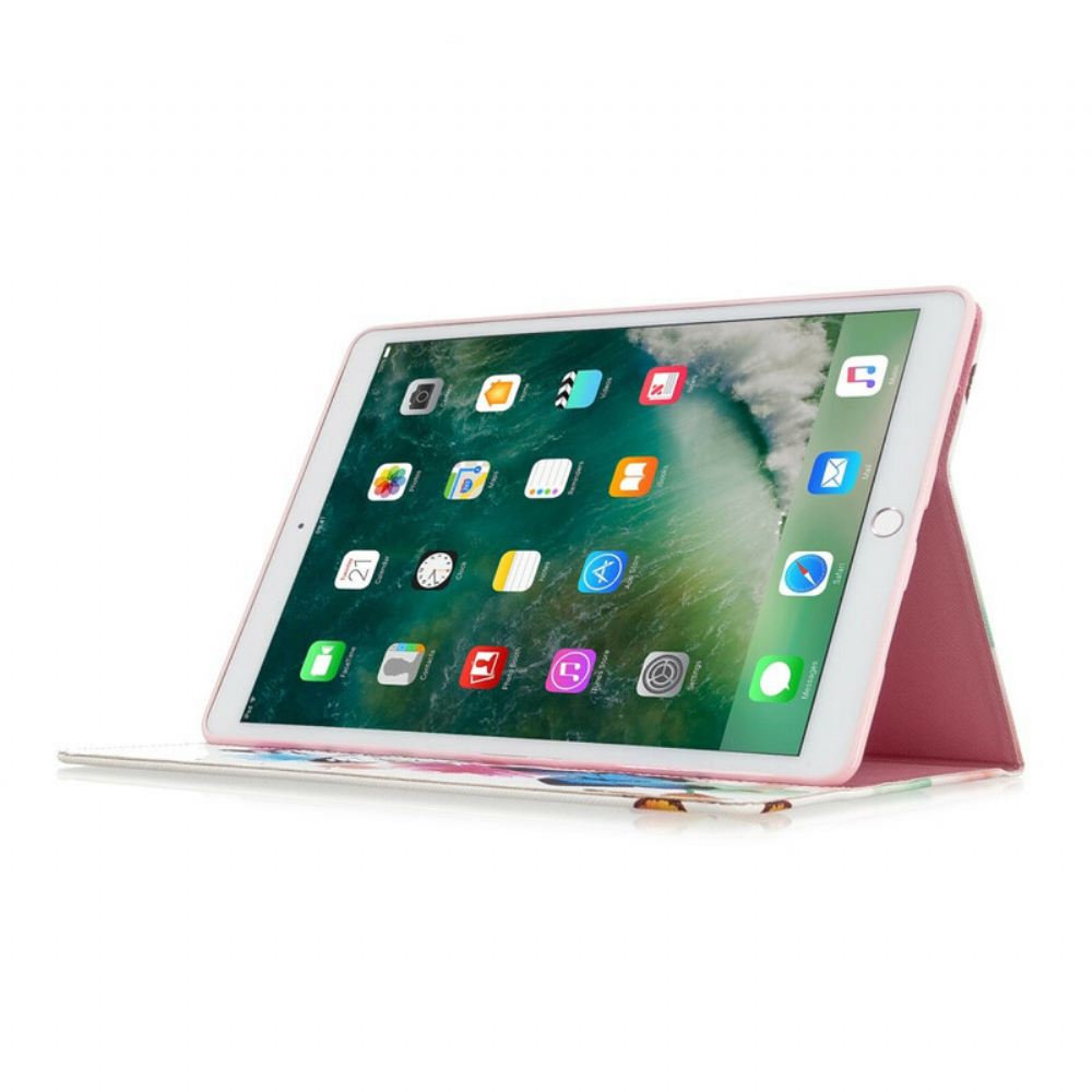 Kožené Pouzdro Folio Na iPad 10.2" (2020) (2019) / Air 10.5" / Pro 10.5" Květinová Malba
