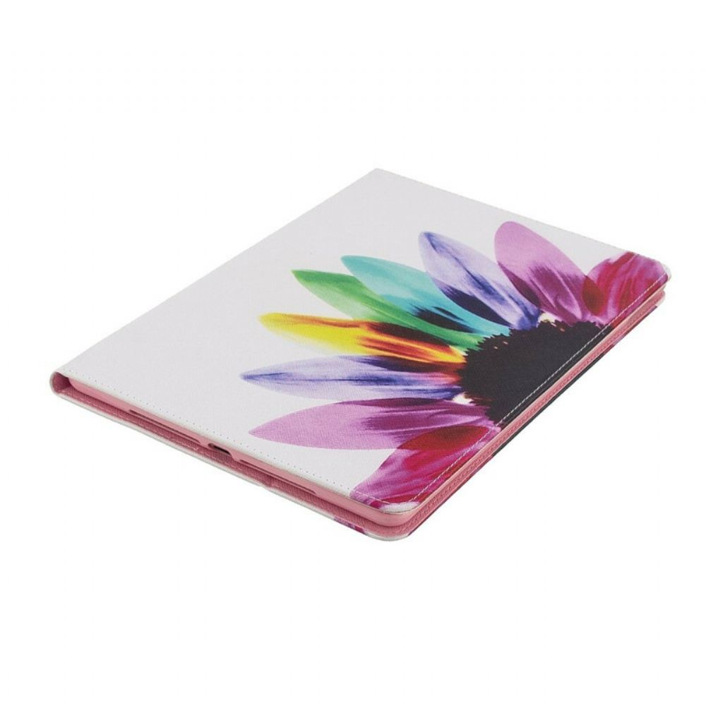 Kožené Pouzdro Folio Na iPad 10.2" (2020) (2019) / Air 10.5" / Pro 10.5" Květinová Malba