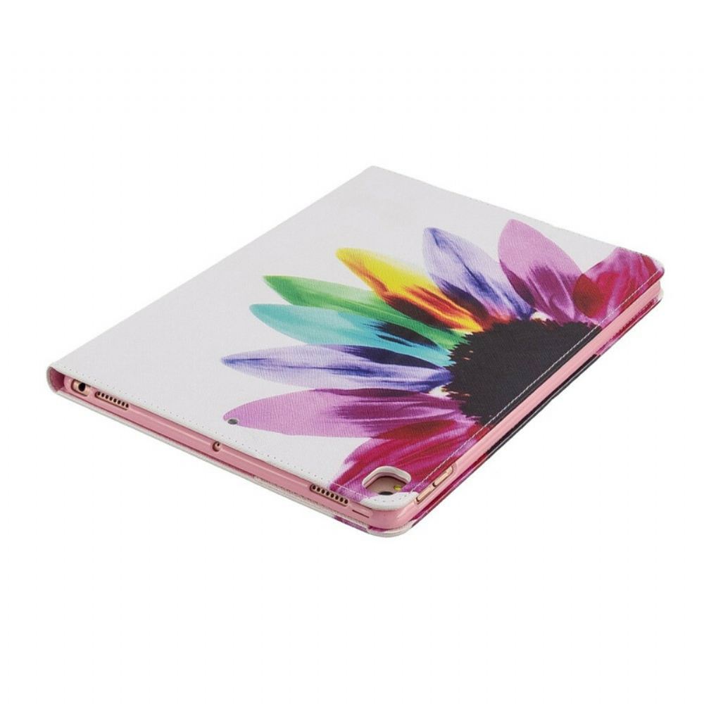 Kožené Pouzdro Folio Na iPad 10.2" (2020) (2019) / Air 10.5" / Pro 10.5" Květinová Malba