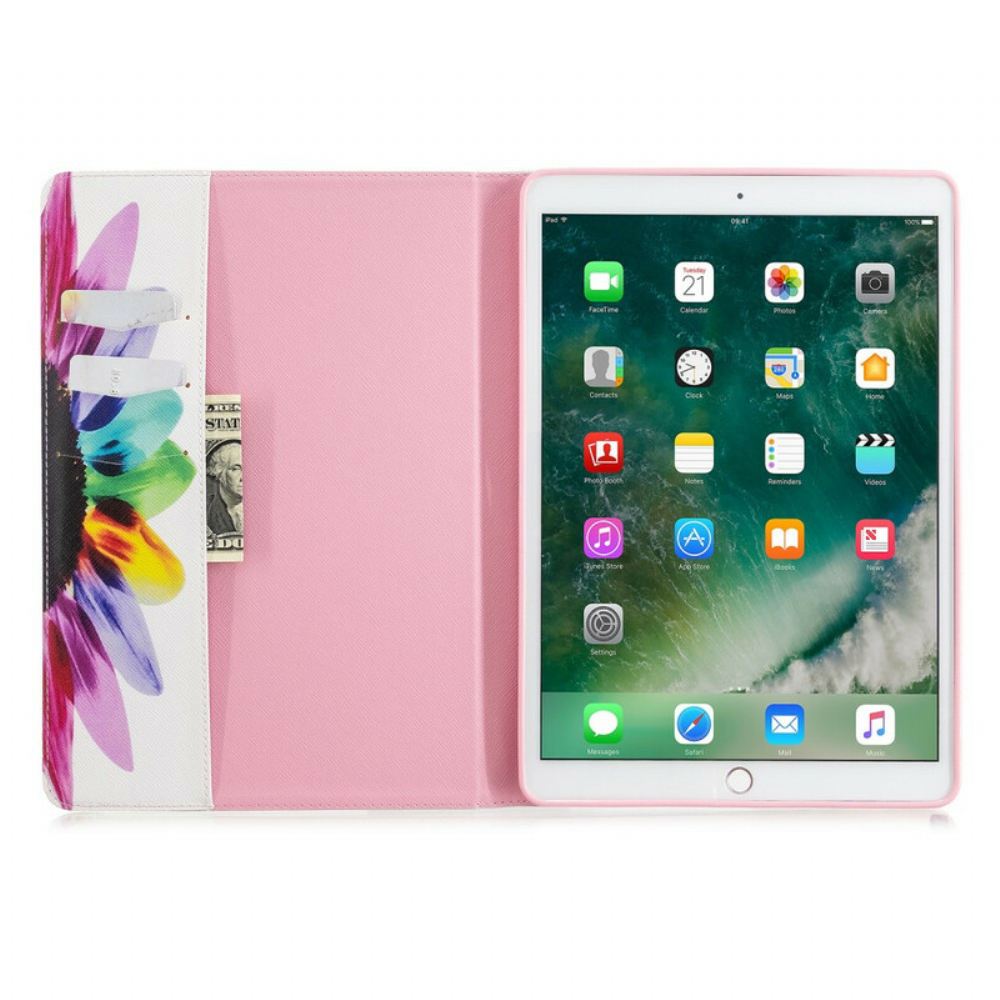 Kožené Pouzdro Folio Na iPad 10.2" (2020) (2019) / Air 10.5" / Pro 10.5" Květinová Malba