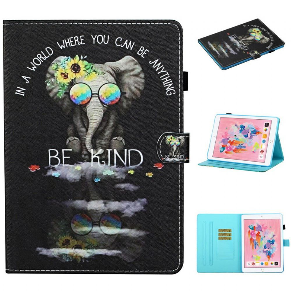 Kožené Pouzdro Na iPad 10.2" (2020) (2019) / Air 10.5" / Pro 10.5" Slon Buď Laskavý
