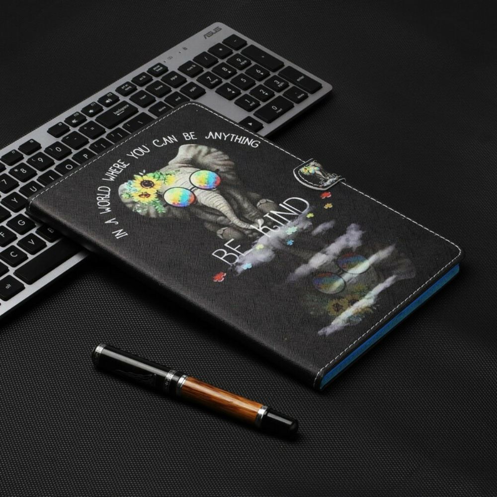 Kožené Pouzdro Na iPad 10.2" (2020) (2019) / Air 10.5" / Pro 10.5" Slon Buď Laskavý