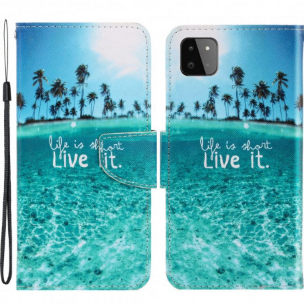 Flipové Pouzdro Na Samsung Galaxy A22 5G Na Lana Live It Strappy