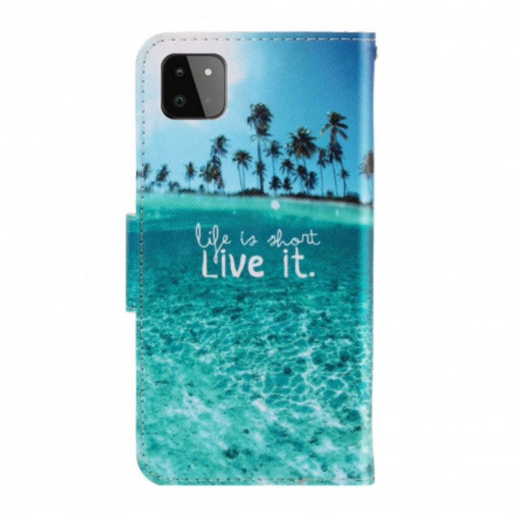 Flipové Pouzdro Na Samsung Galaxy A22 5G Na Lana Live It Strappy