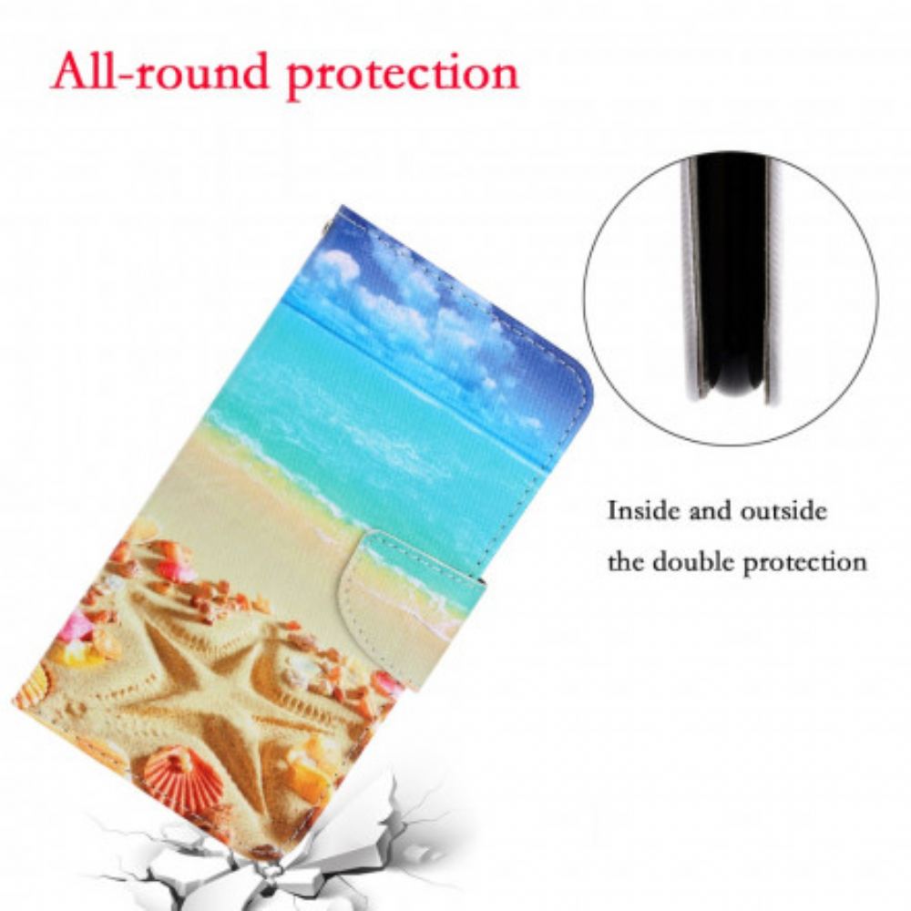 Flipové Pouzdro Na Samsung Galaxy A22 5G Na Lana Strappy Beach