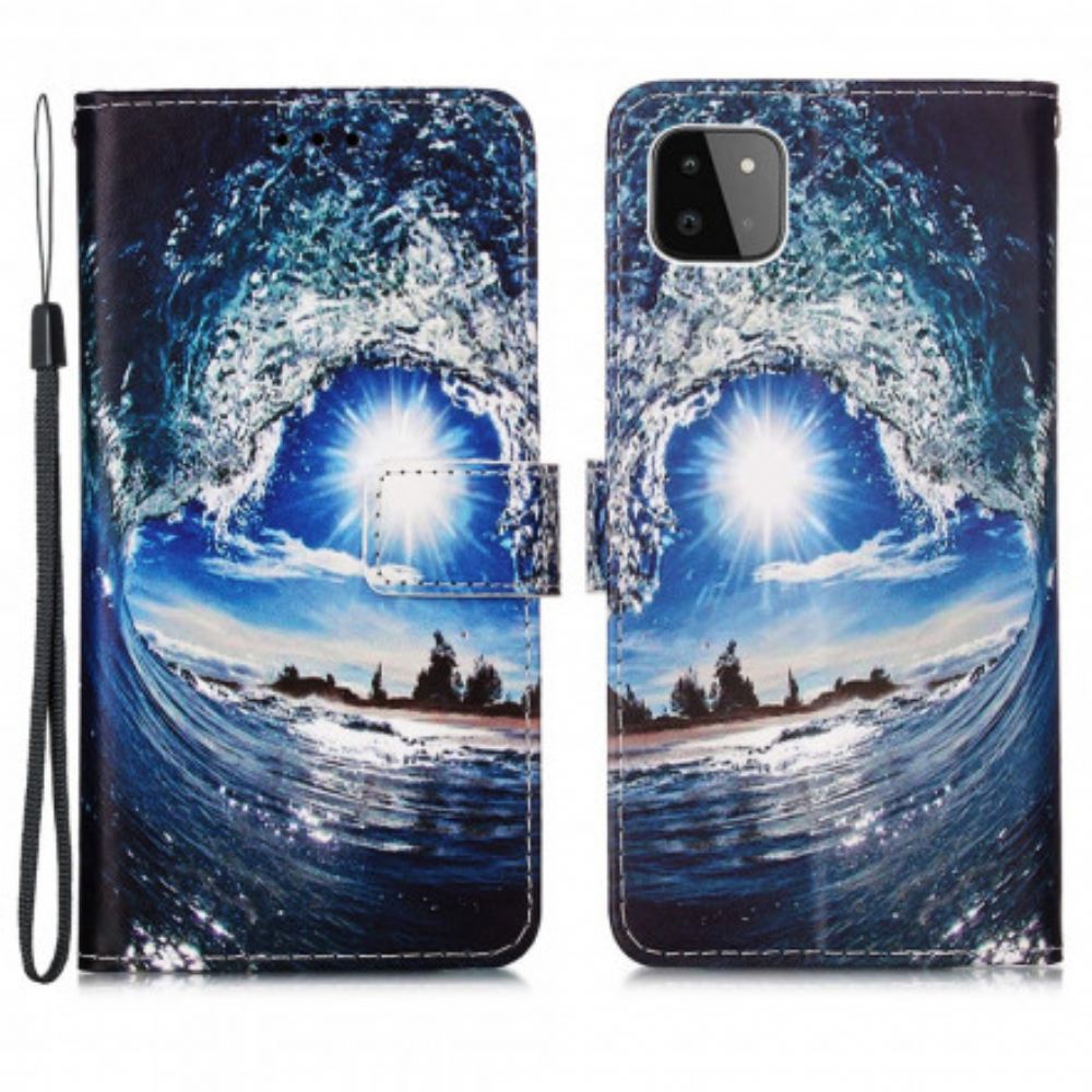 Flipové Pouzdro Na Samsung Galaxy A22 5G Miluje Vlnu