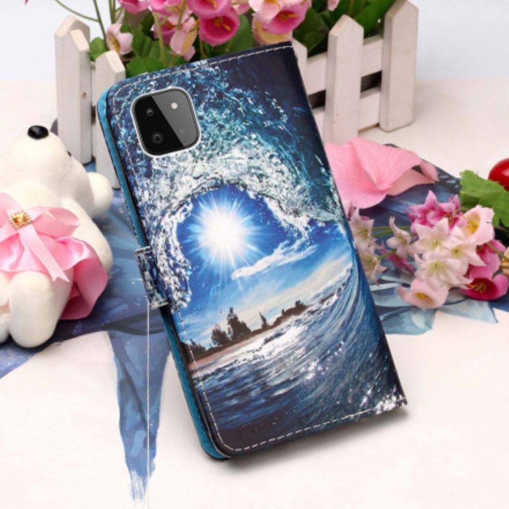 Flipové Pouzdro Na Samsung Galaxy A22 5G Miluje Vlnu