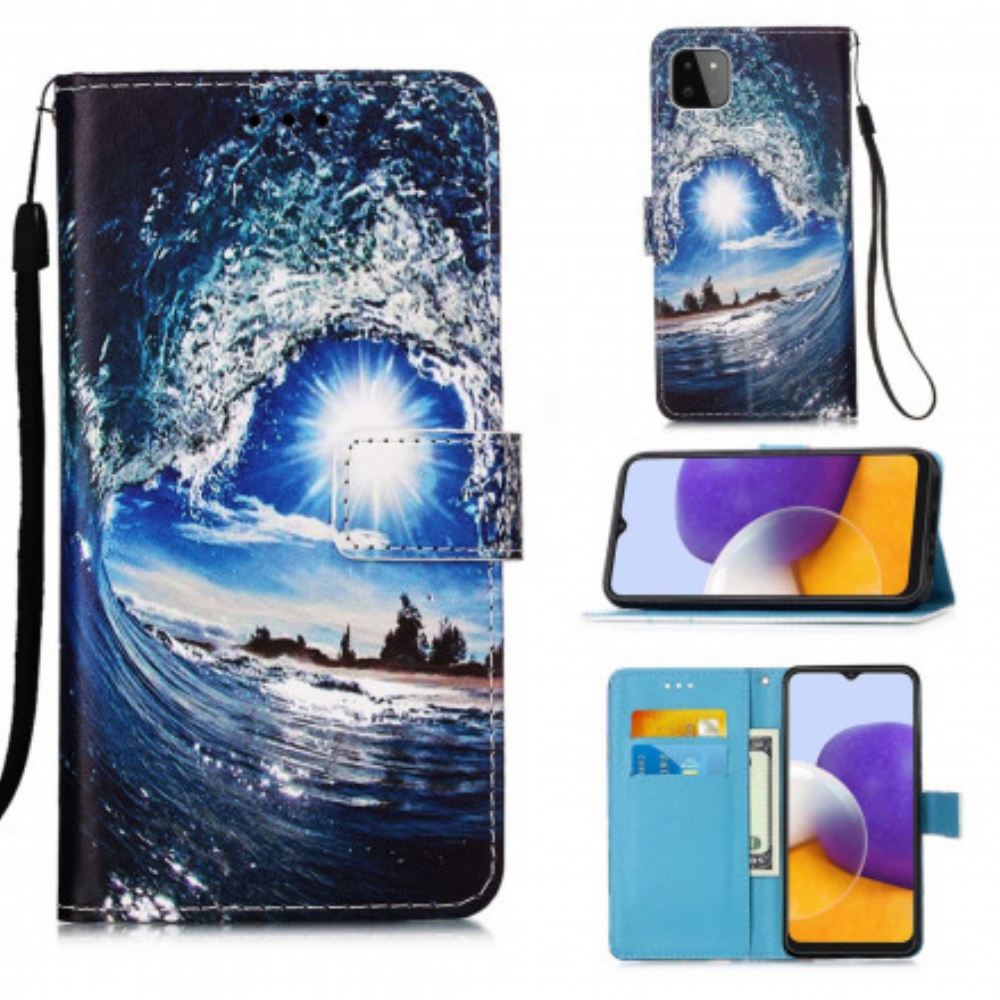 Flipové Pouzdro Na Samsung Galaxy A22 5G Miluje Vlnu