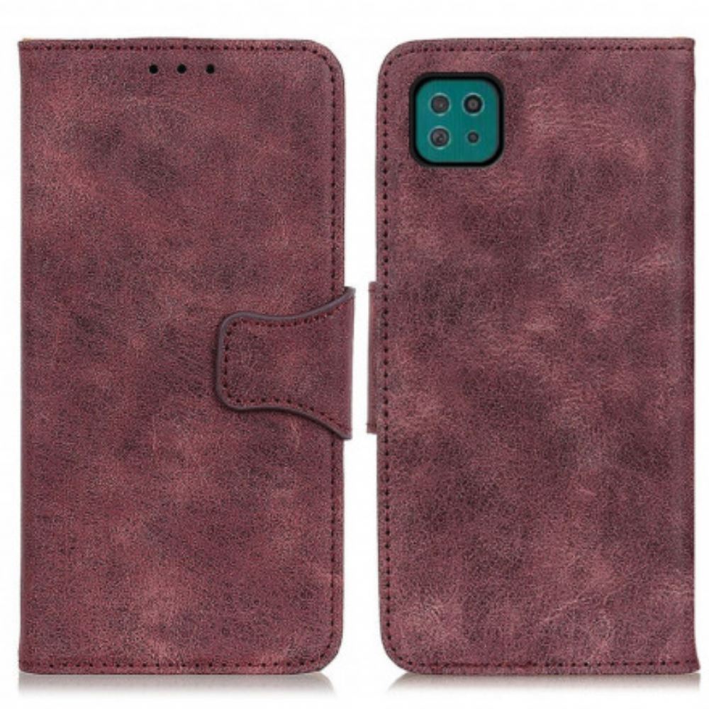 Flipové Pouzdro Na Samsung Galaxy A22 5G Vintage Štípaná Kůže
