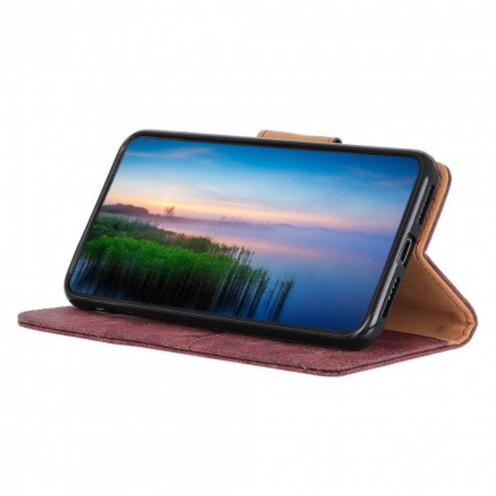 Flipové Pouzdro Na Samsung Galaxy A22 5G Vintage Štípaná Kůže