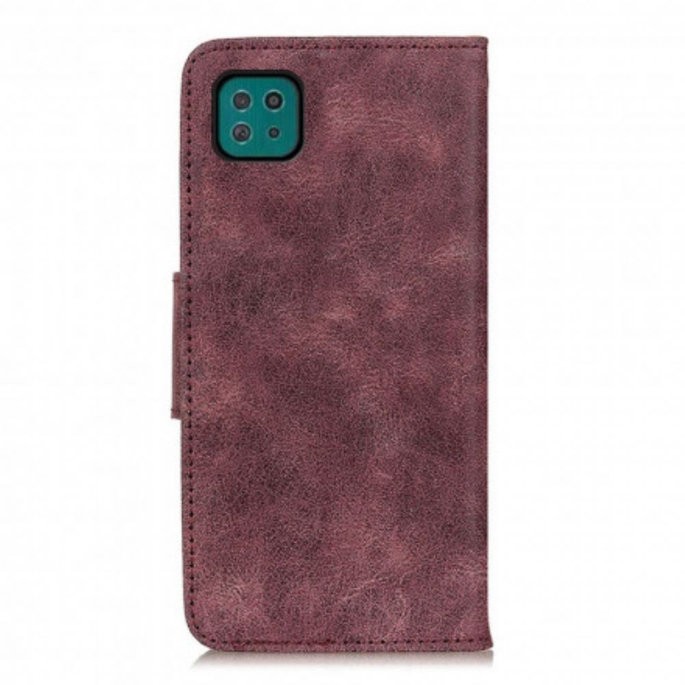 Flipové Pouzdro Na Samsung Galaxy A22 5G Vintage Štípaná Kůže