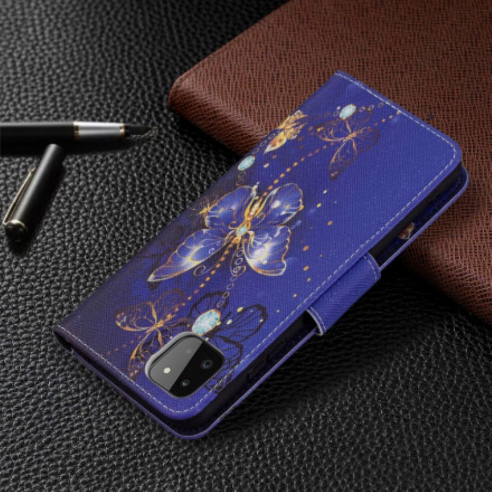 Flipové Pouzdro Na Samsung Galaxy A22 5G Věční Motýli