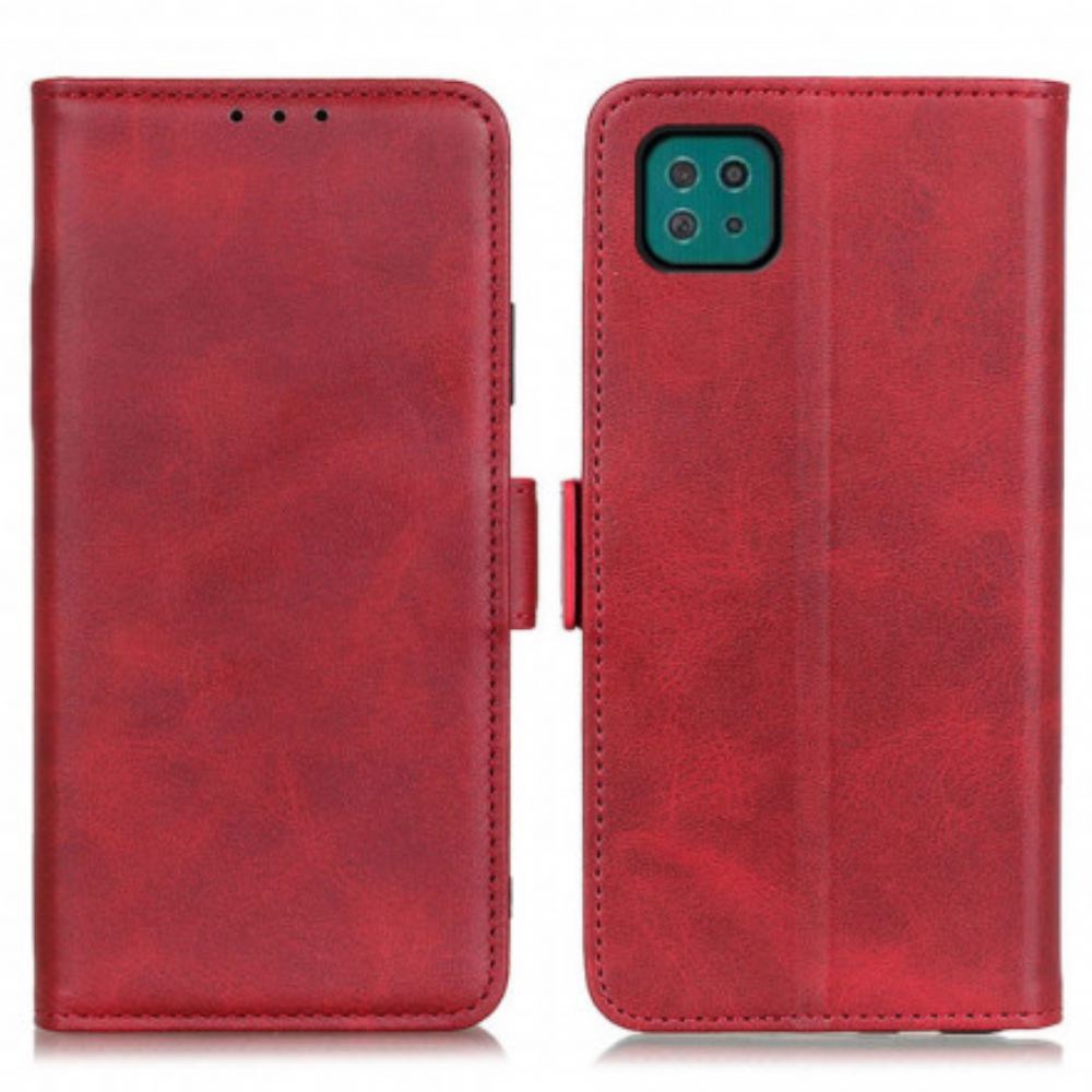 Kožené Pouzdro Na Samsung Galaxy A22 5G Flipové Pouzdro Dvojitá Klapka