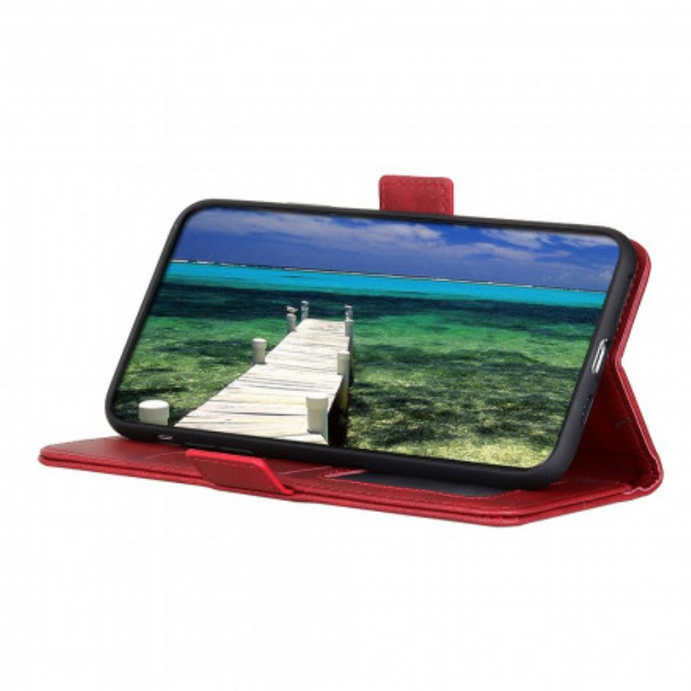Kožené Pouzdro Na Samsung Galaxy A22 5G Flipové Pouzdro Dvojitá Klapka