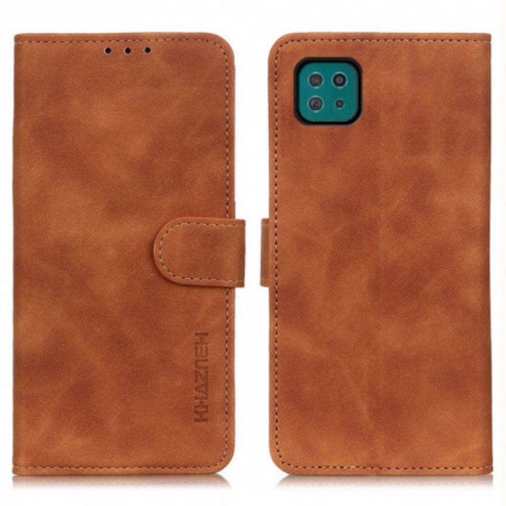 Kožené Pouzdro Na Samsung Galaxy A22 5G Vintage Matný Kožený Efekt Khazneh