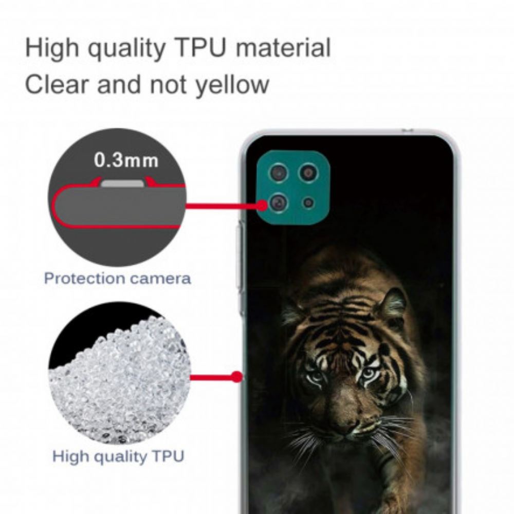 Kryt Na Samsung Galaxy A22 5G Flexibilní Tygr