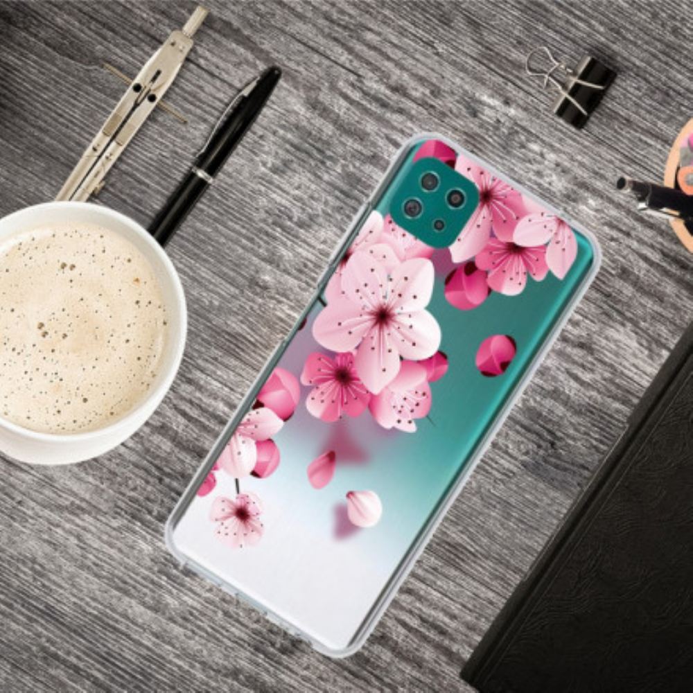 Kryt Na Samsung Galaxy A22 5G Malé Růžové Květy