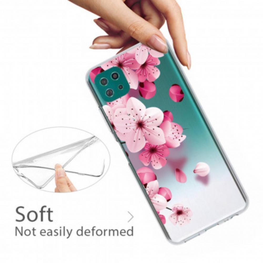 Kryt Na Samsung Galaxy A22 5G Malé Růžové Květy