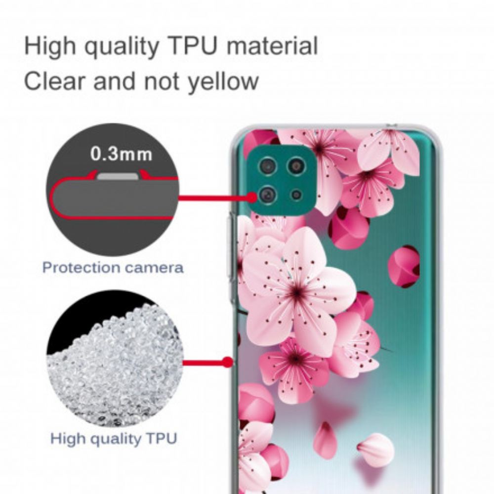Kryt Na Samsung Galaxy A22 5G Malé Růžové Květy
