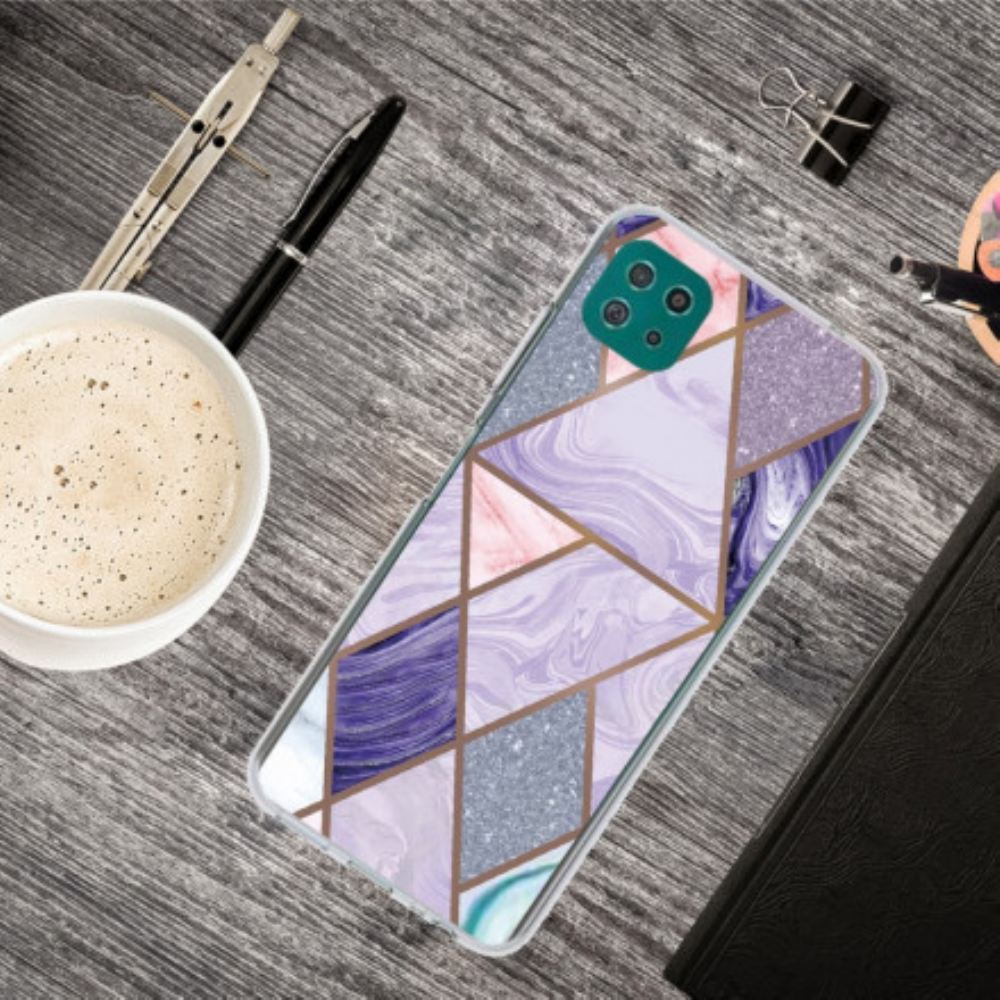 Kryt Na Samsung Galaxy A22 5G Pokles Geometrického Mramoru