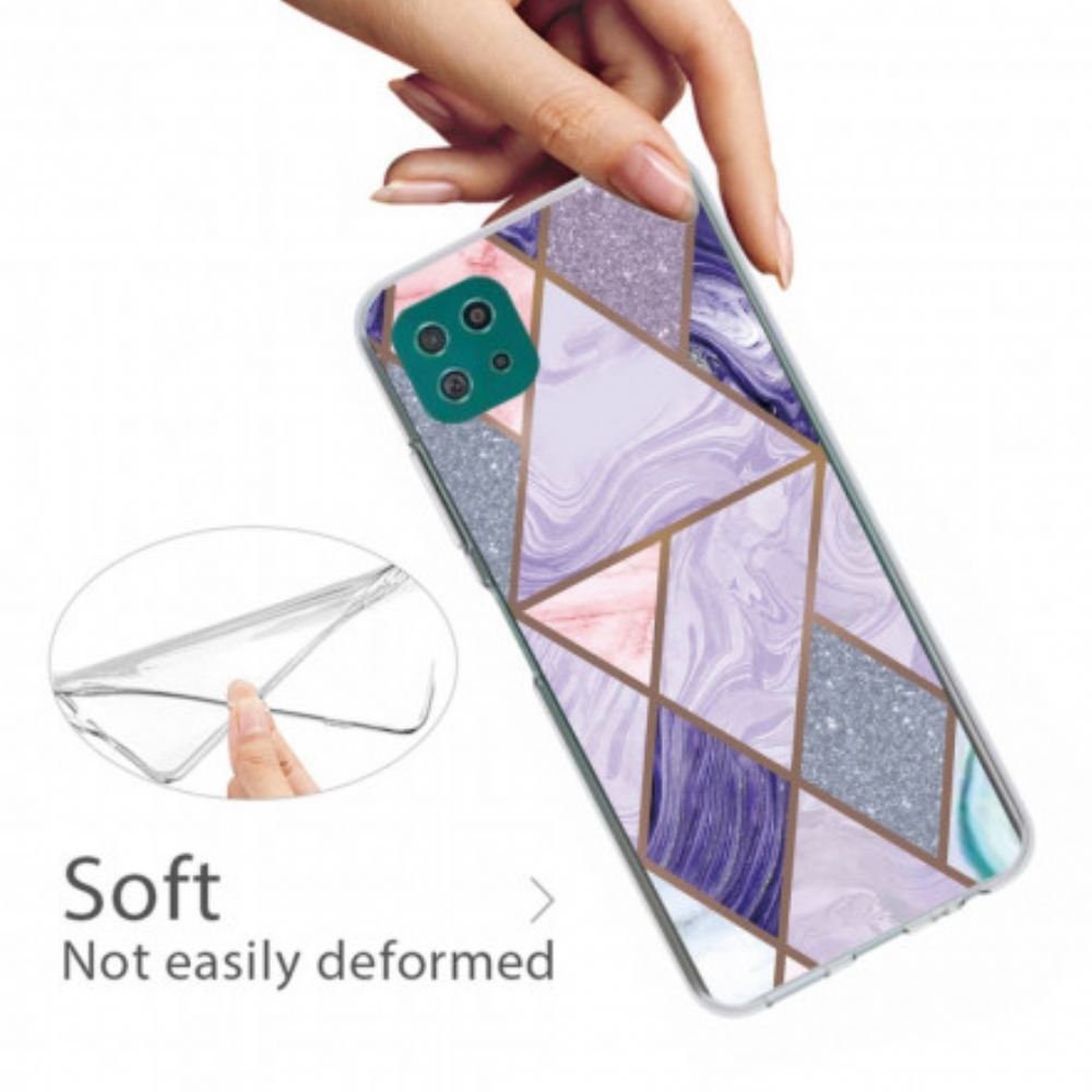 Kryt Na Samsung Galaxy A22 5G Pokles Geometrického Mramoru