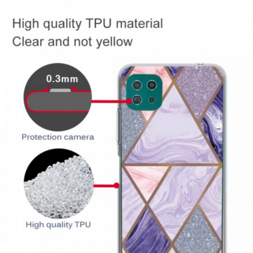 Kryt Na Samsung Galaxy A22 5G Pokles Geometrického Mramoru