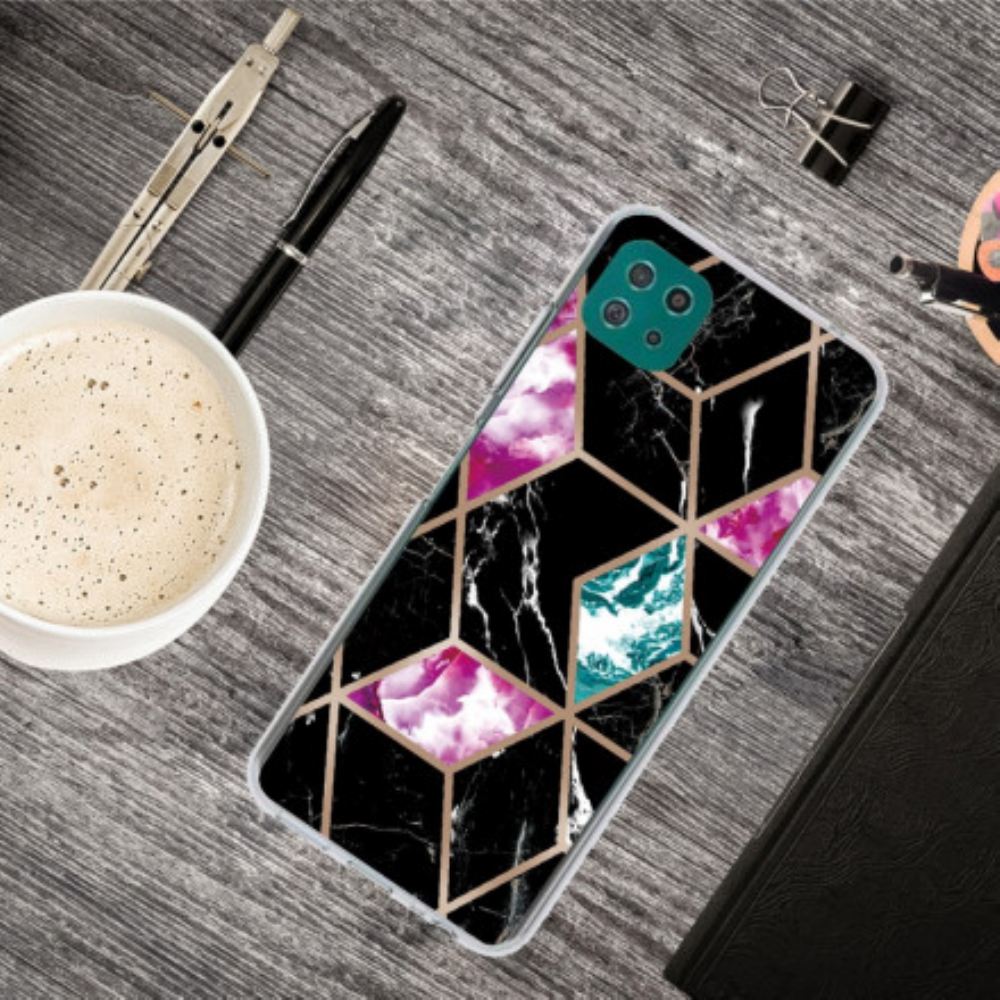 Kryt Na Samsung Galaxy A22 5G Proměnný Geometrický Mramor