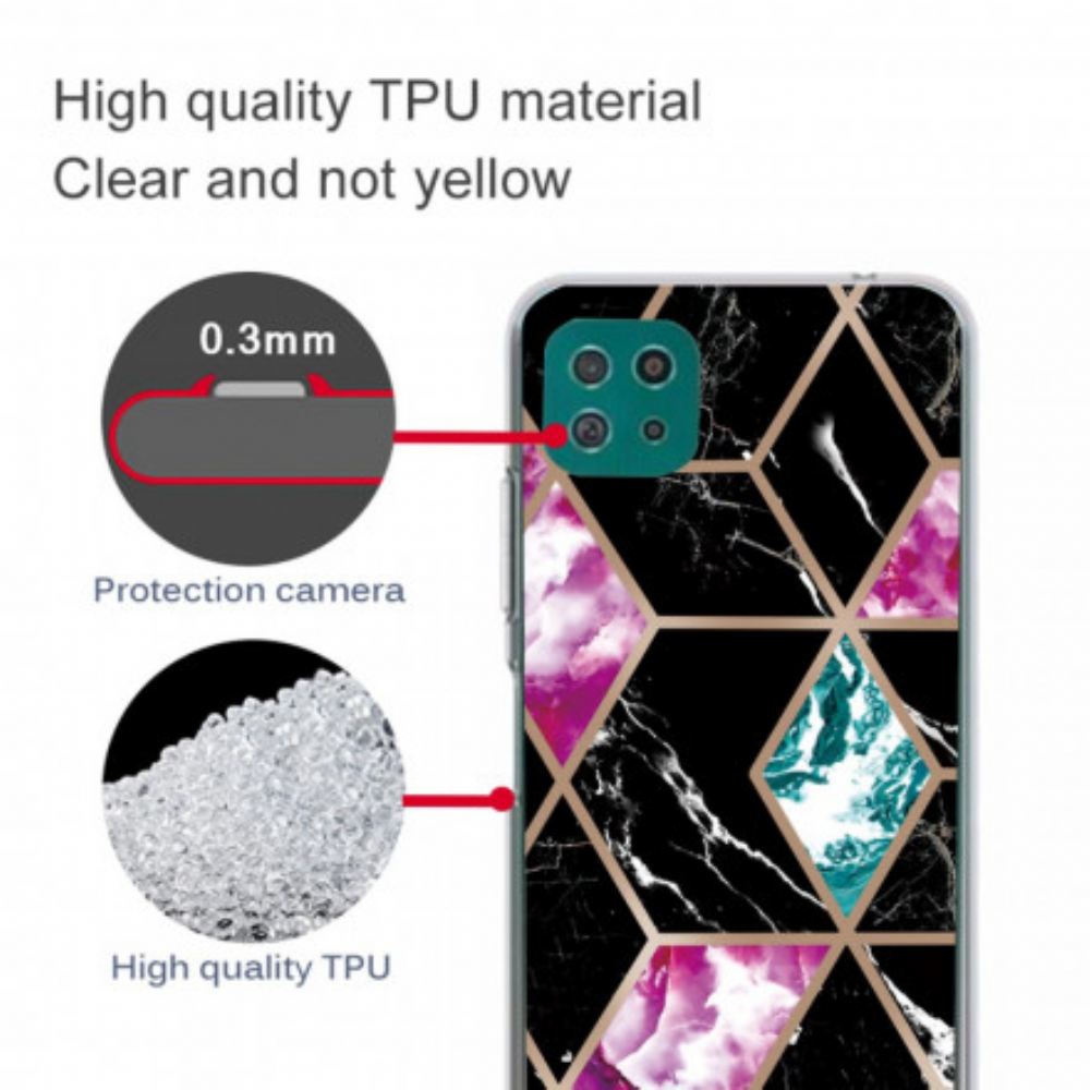 Kryt Na Samsung Galaxy A22 5G Proměnný Geometrický Mramor