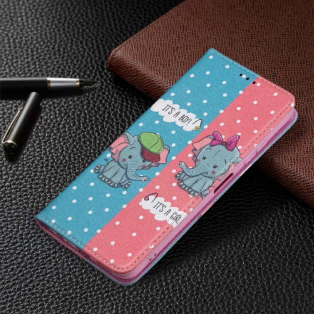 Kryty Na Mobil Na Samsung Galaxy A22 5G Flipové Pouzdro Slůňata