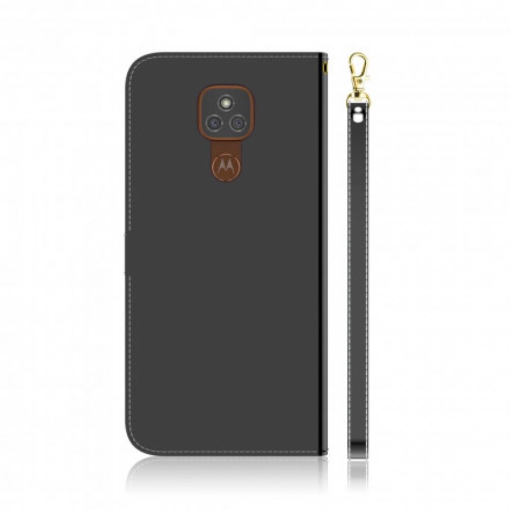 Flipové Pouzdro Na Moto G9 Play Kryt Na Zrcadlo Z Umělé Kůže
