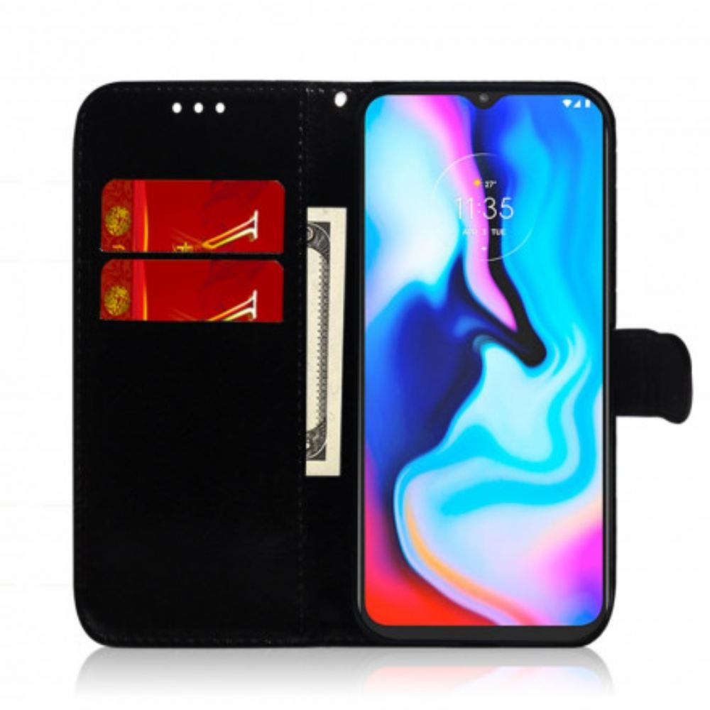 Flipové Pouzdro Na Moto G9 Play Kryt Na Zrcadlo Z Umělé Kůže