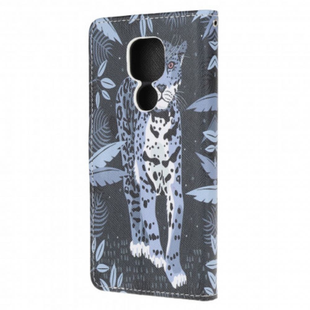 Flipové Pouzdro Na Moto G9 Play Na Lana Strappy Leopard