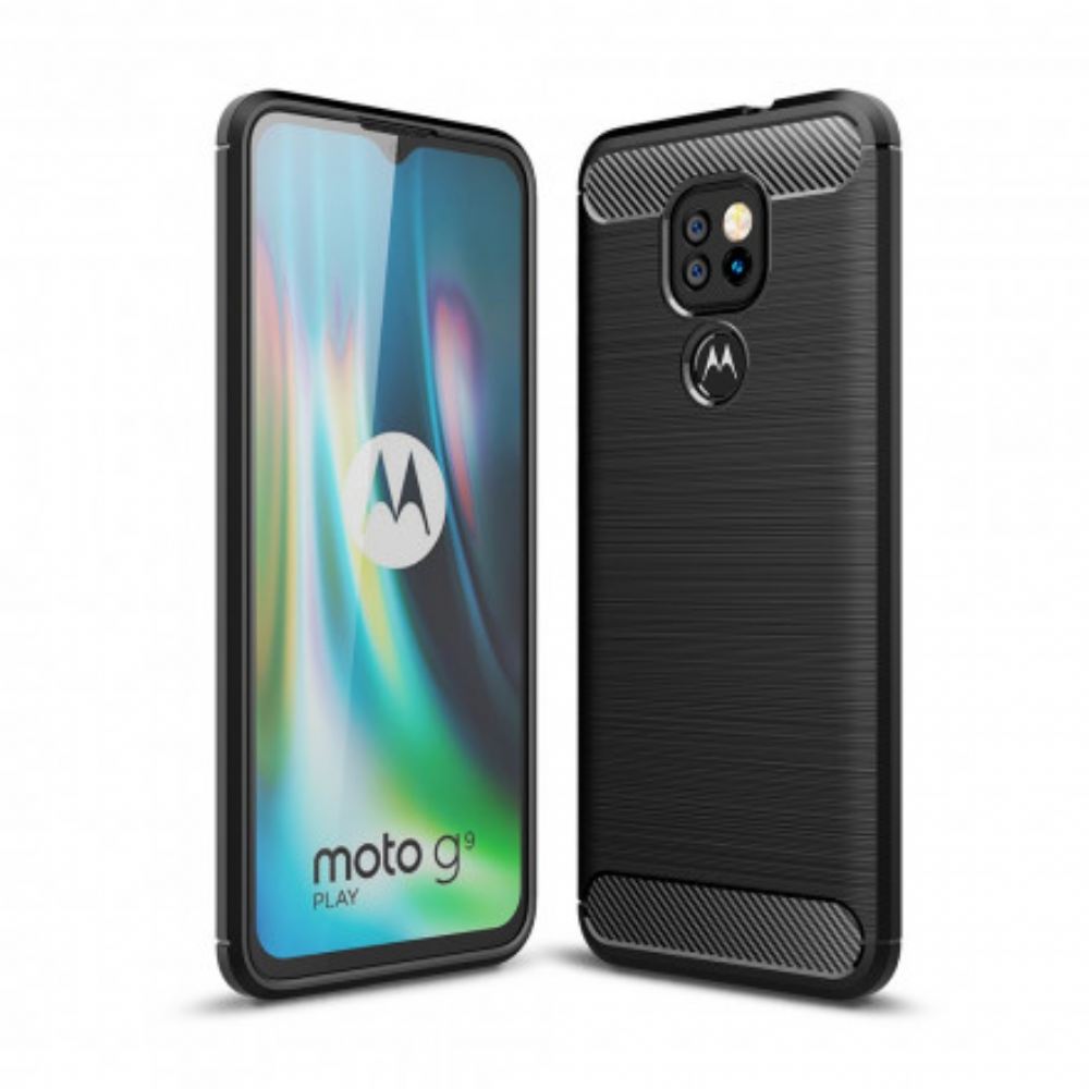 Kryt Na Moto G9 Play Kartáčované Uhlíkové Vlákno